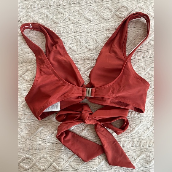 Cupshe Pumpkin Spice Bikini Top with Wrap Around Tie Women’s Large - Picture 5 of 8